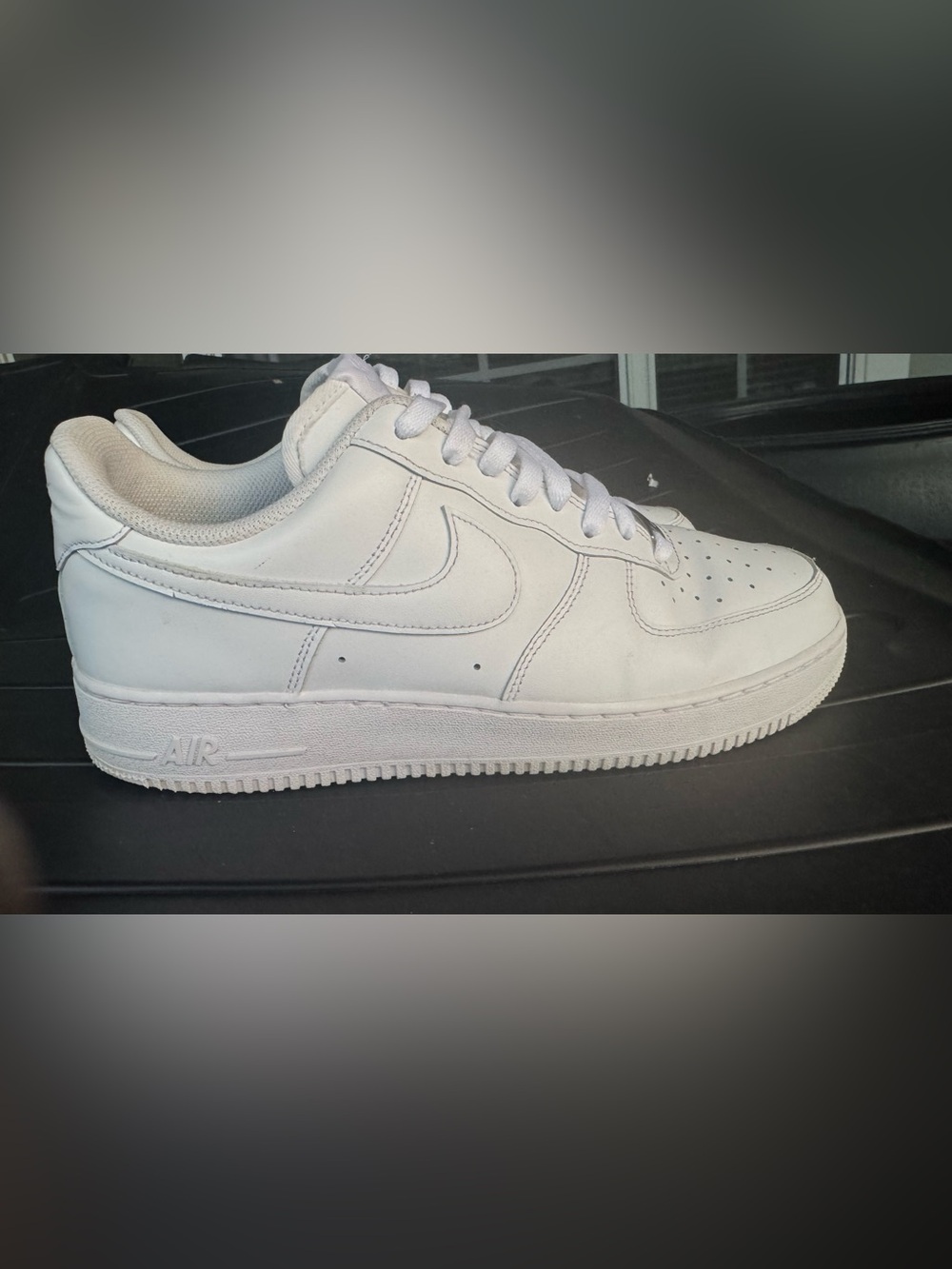 Nike Air Force 1 White Leather Sneakers - Low Top